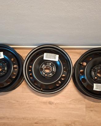 3 Cerchi in Ferro NUOVI 16" Originali VW - Skoda 