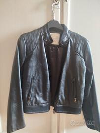 Giacchetto in ecopelle nero bambina 10/11 anni cm 