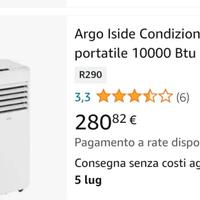 condizionatore argo btu 10000 portatile