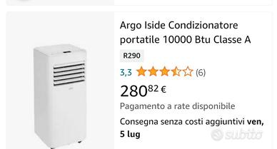 condizionatore argo btu 10000 portatile