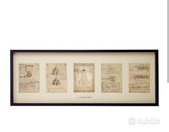 Quadro Leonardo Da vinci appunti scritti a mano