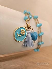 collana lunga donna cristalli e ciondoli 