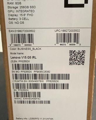 Lenovo V15 G5 IRL. NUOVO