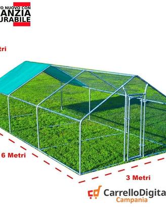 Gabbia Galline 3x6 m x h 2 m – 18 mq verdino