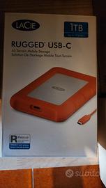Lacie hard disk 1TB RUGGED USB C NUOVO
