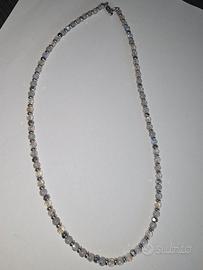 Collana in Labradorite Naturale e acciaio