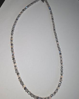 Collana in Labradorite Naturale e acciaio