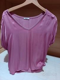 t shirt effetto seta elegante donna