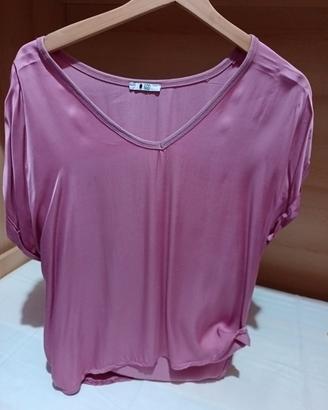 t shirt effetto seta elegante donna