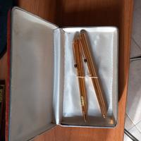 Penna stilografica e penna placcate oro