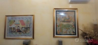 Quadri dipinti a mono con pittura naturale
