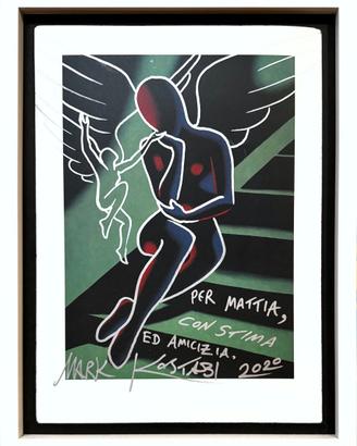 Mark Kostabi opera unica 35x25 con autentica