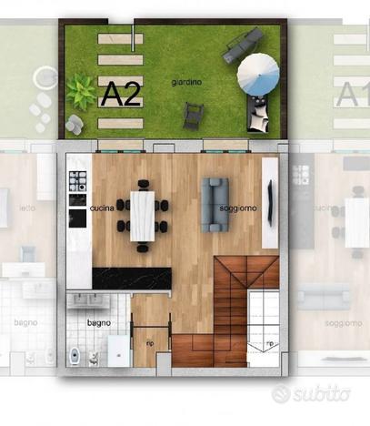 Duplex di nuova costruzione con giardino