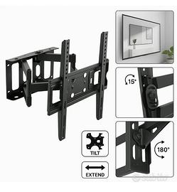 STAFFA PORTA TV DA MURO 26–55” CON BRACCIO ORIENTA