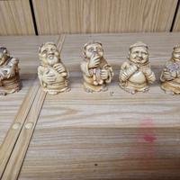 Netsuke giapponesi, 5 piccole sculture antiche