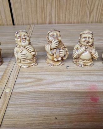 Netsuke giapponesi, 5 piccole sculture antiche
