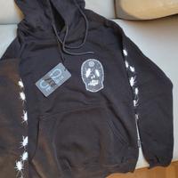 Felpa nera PROPAGANDA teschio ed insetti NUOVA XS