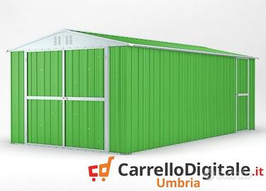 Box garage auto in Acciaio 327x611cm verde chiaro