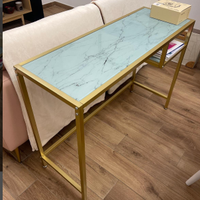 Scrivania 1m x 35 cm in metallo e vetro