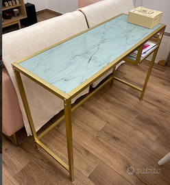 Scrivania 1m x 35 cm in metallo e vetro