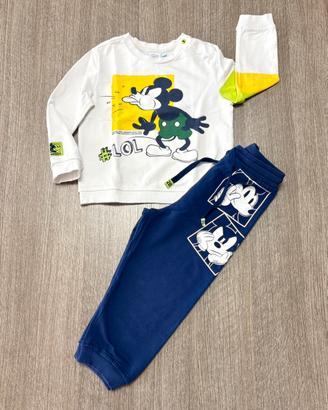 Set (2 pz) tuta 30/36 mesi Mickey Mouse da bambino