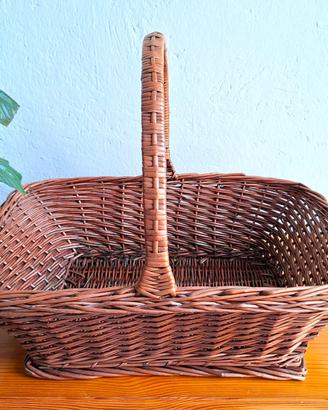 🌿 Cesto rettangolare in vimini con ampio manico