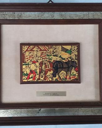 Serigrafia foglia oro 24 kt di Antonio Ligabue