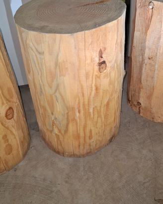 Ceppo / Sgabello in Legno Massello Grezzo