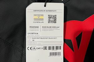 Giacca Moto in Pelle Dainese SPORTIVA Nero