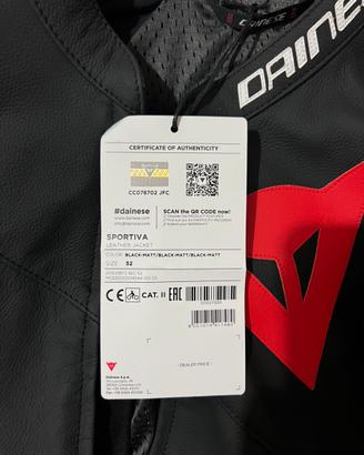 Giacca Moto in Pelle Dainese SPORTIVA Nero
