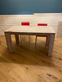 Tavolo allungabile legno massello abete spazzolato