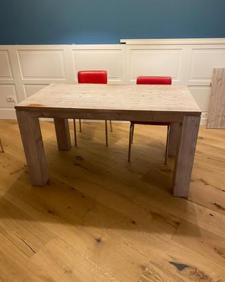 Tavolo allungabile legno massello abete spazzolato