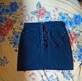 Zuiki minigonna di jeans nera 
