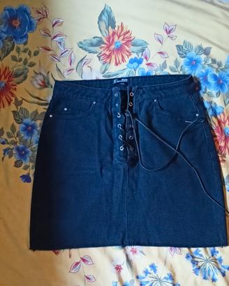 Zuiki minigonna di jeans nera 