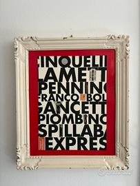 Quadro tipografico modernariato