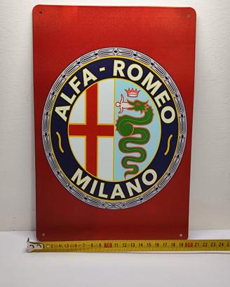 Targa Alfa Romeo in Metallo 20x30cm