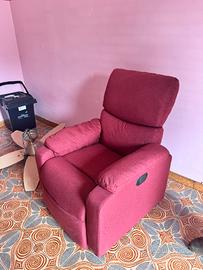 Poltrona reclinabile massaggiante in tessuto