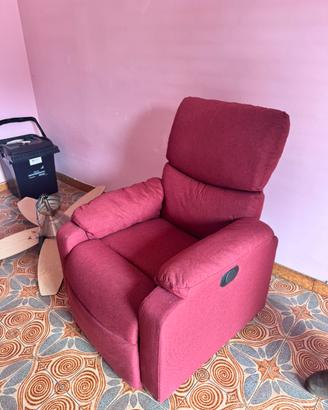 Poltrona reclinabile massaggiante in tessuto