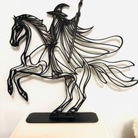 Scultura 3D Gandalf Line Art Low Poly