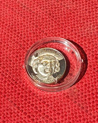 moneta argento Cristoforo Colombo 500 anni ameri