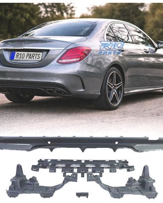 DIFFUSORE MERCEDES CLASSE C W205 AMG 15-21 LOOK C6