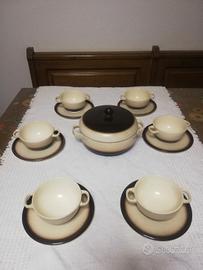 Set Consommé Brodo Boch La Louvière Anni 70 per 6