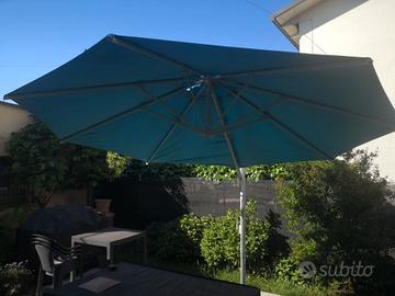 Ombrellone da giardino 3x3 mt azzurro