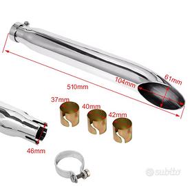 Coppia scarichi universali cromati nuovi