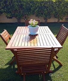 Tavolo da giardino con 4 sedie 