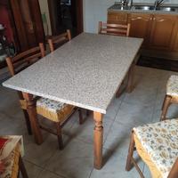 Tavolo da cucina robusto 140x80 cm completo di 6 s