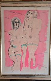 litografia Cassinari Tre nudi