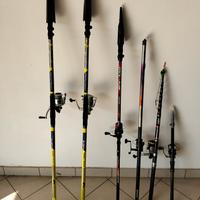 Lotto di canne da pesca 