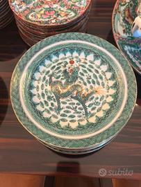 Set 12 Piatti Cina Drago Decorated Hongkong