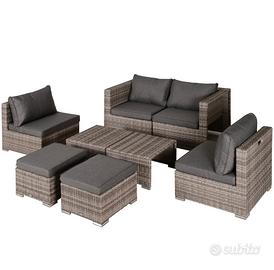 Outsunny Salotto da Esterno in Rattan PE